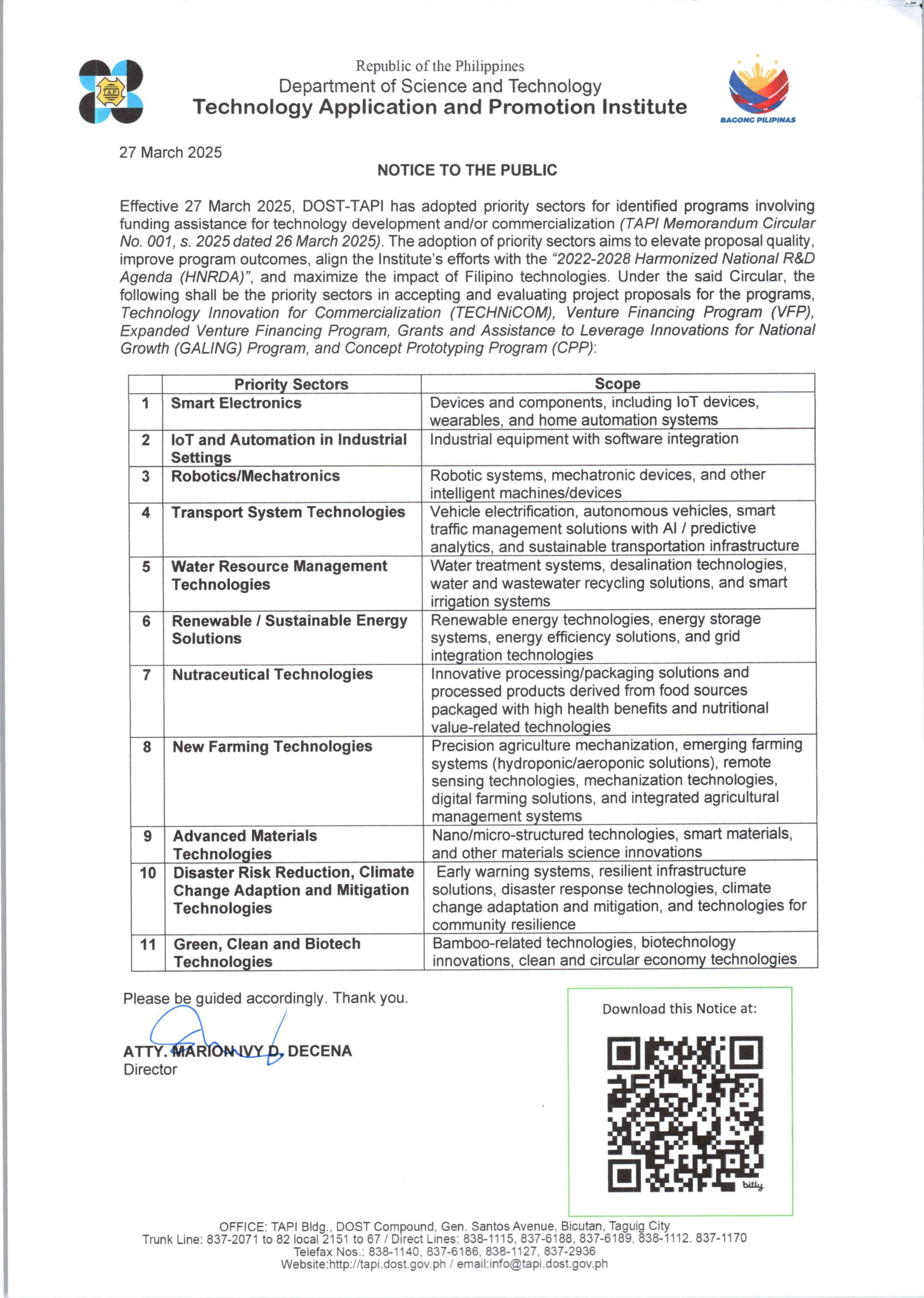 20250327 Notice to the Public
